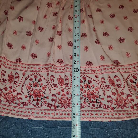 NEW WOMAN WITHIN Size 22/24 Pink Floral Tunic Top 3/4 Elastic Sleeves Boho - Picture 9 of 9